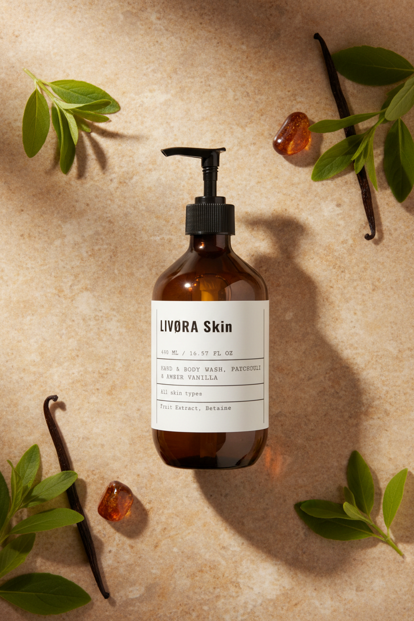 Hand & Body Wash, Patchouli & Amber Vanilla