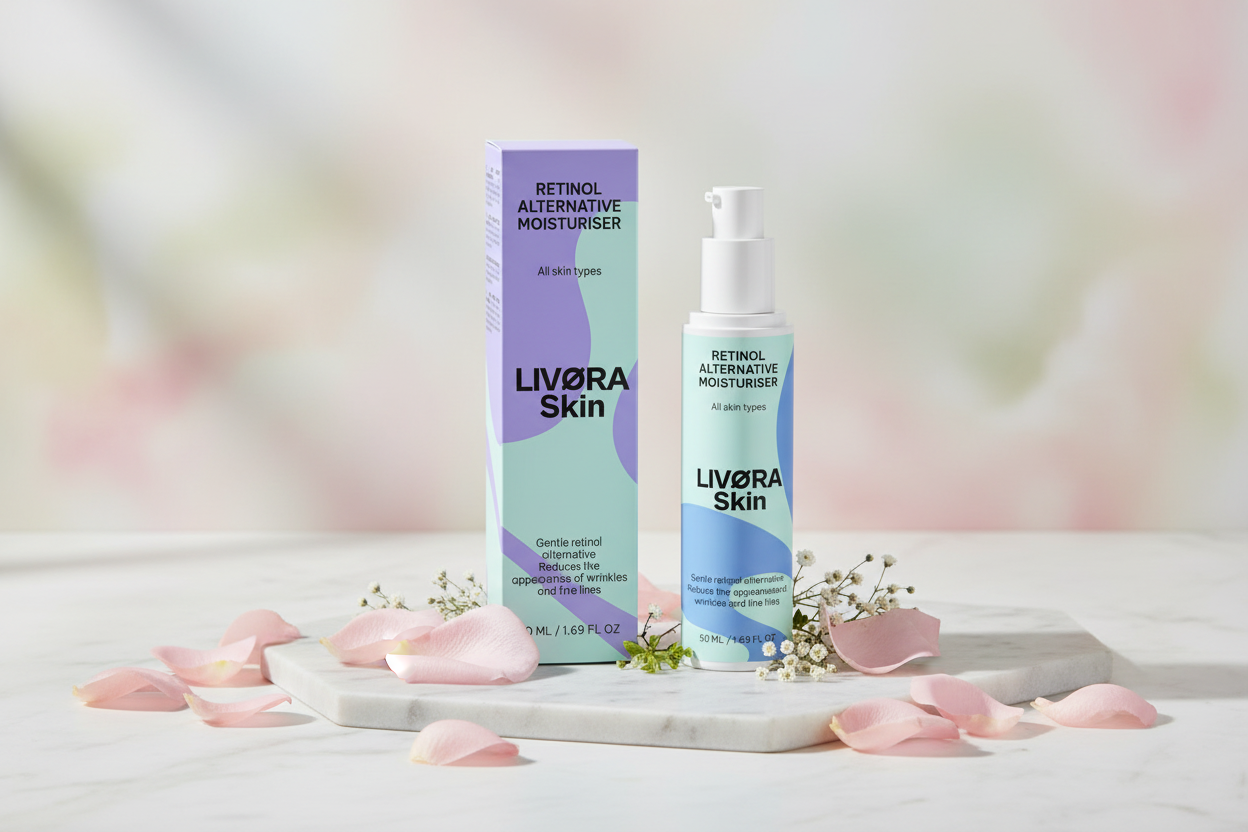 LIVØRA Skin uz elegantu fonu